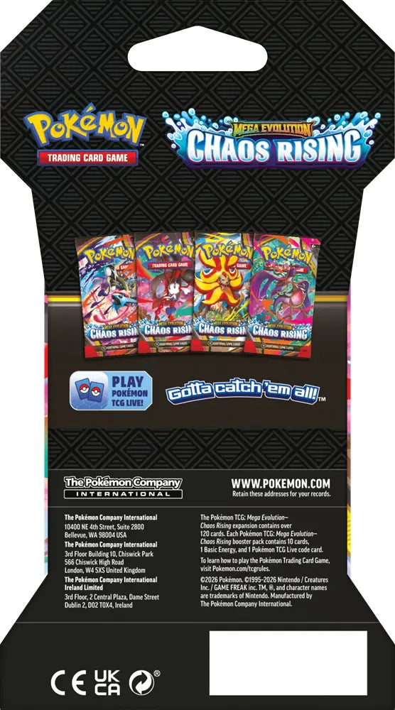 Pokémon Mega Evolutions: Chaos Rising booster pack